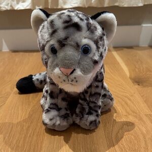 Gray and Black Stuffed Snow Leopard Toy